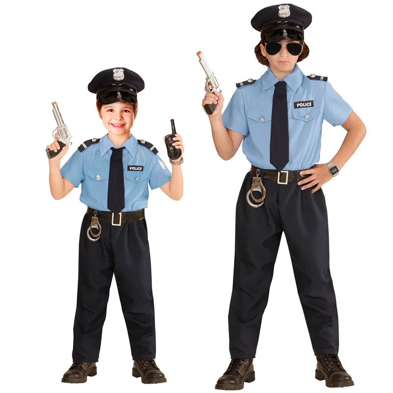 Widmann 04027 - Police Officer Costume, PC, Career, World Book Day, Constable, Carnival, Halloween, 140 cm (8-10 Years)