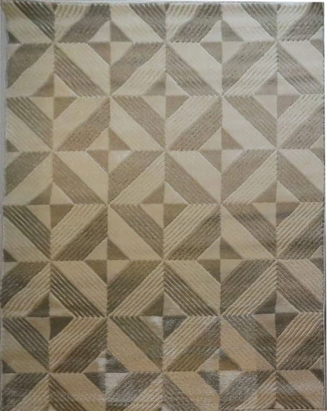 ASPECT Reflection Geometric Patterned Soft Touch Rug-Cream/Silver Grey, 160 x 230 cm