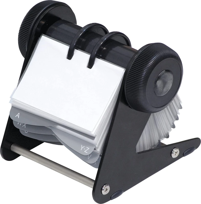 Desktop Rotary Card Holder DONAU for 400 Cards Black/Small Office Accessories/Type-Metal Base/Index-N.a. / Material-Metal/Colour-Black/Dimensions (mm)-N.a. - Image 1