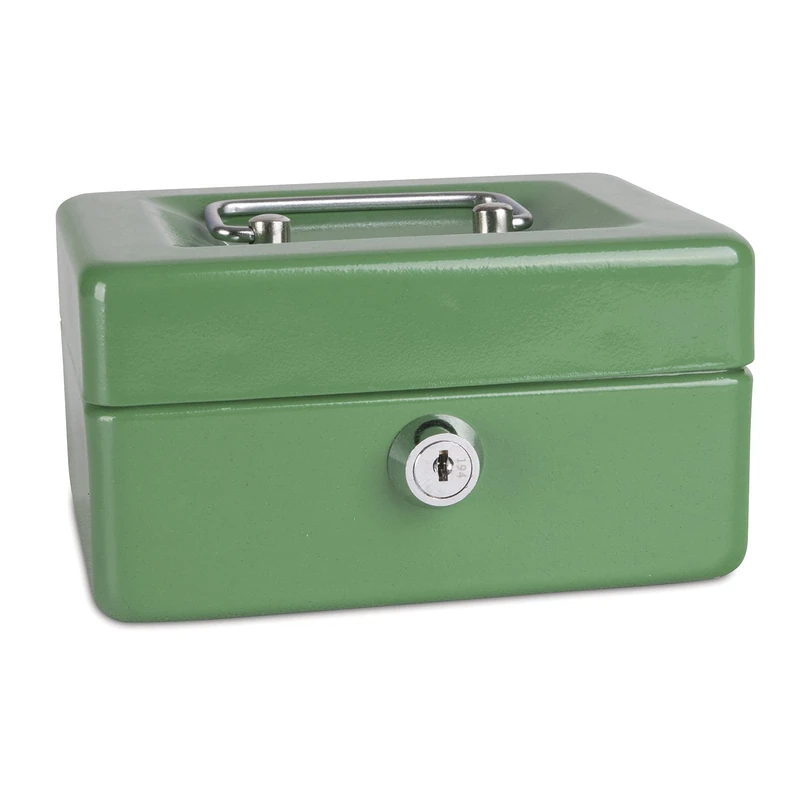 Cash Box DONAU Small 152x80x115mm Green/Office Equipment/Type-Small/Shape-Rectangular/Material-Metal/Colour-Green/Dimensions (mm)-152x80x115
