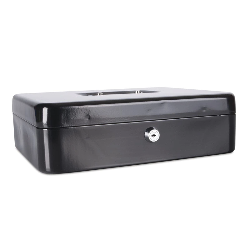 Cash Box DONAU Extra-Large 300x90x240mm Black/Office Equipment/Type-Extra Large/Shape-Rectangular/Material-Metal/Colour-Black/Dimensions (mm)-300x90x240