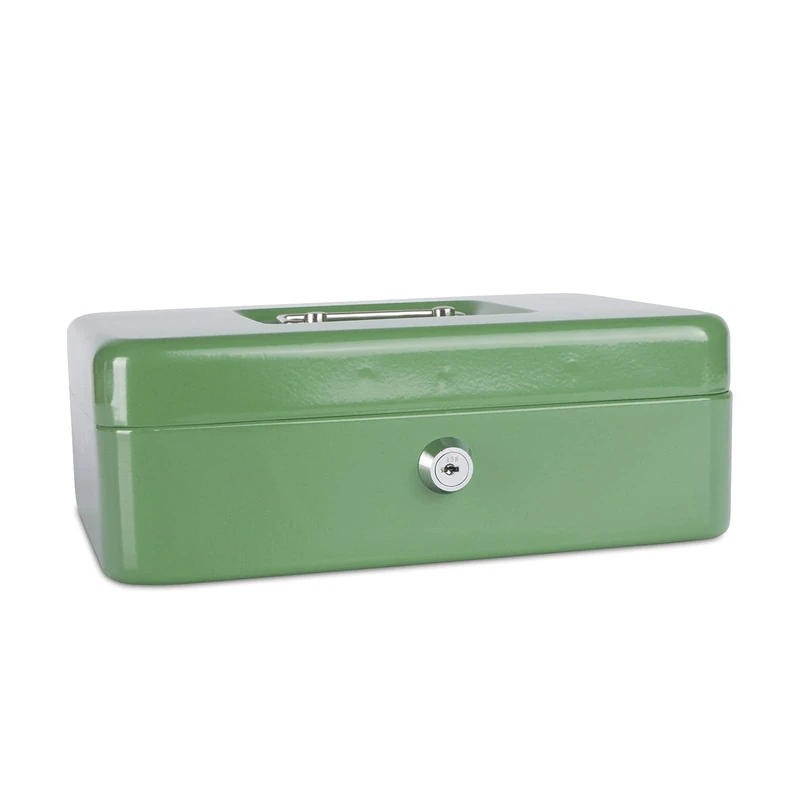 Cash Box DONAU Large 250x90x180mm Green/Office Equipment/Type-Large/Shape-Rectangular/Material-Metal/Colour-Green/Dimensions (mm)-250x90x180