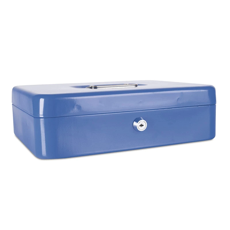 Cash Box DONAU Extra-Large 300x90x240mm Blue/Office Equipment/Type-Extra Large/Shape-Rectangular/Material-Metal/Colour-Blue/Dimensions (mm)-300x90x240