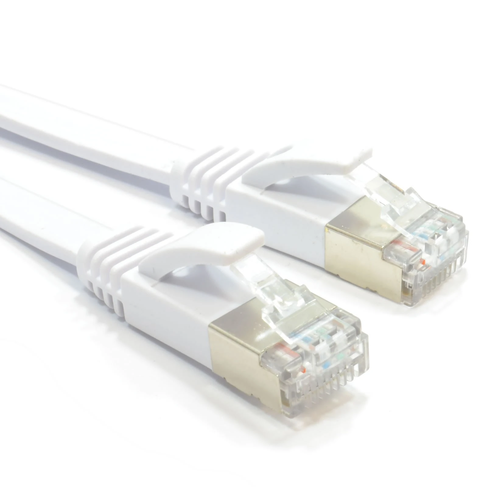 kenable FLAT CAT6A S/STP Shielded 500MHz Ethernet LAN Cable RJ45 5m WHITE [5 metres]