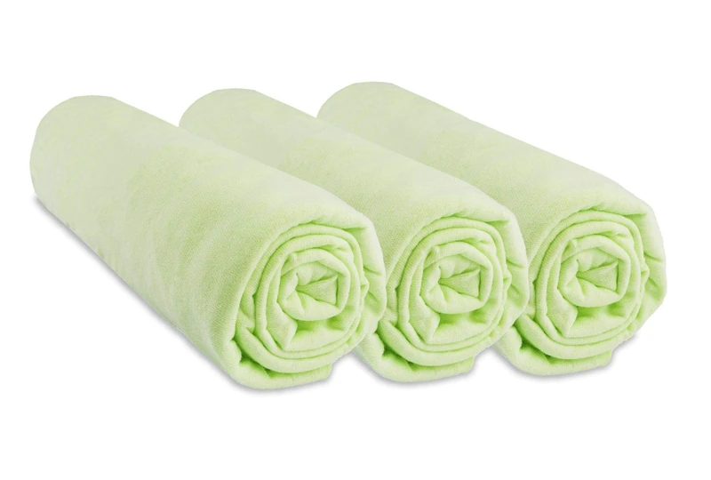 Set of 3 Fitted Sheets 60 x 120 cm for Baby Bed, Crib, Umbrella Bed, 60 x 120 cm | 100% Cotton | Lime Green | Stretchy & Breathable | Healthy Sleep | Easy Sleep Brand | Oeko-Tex Certified | Made in Europe