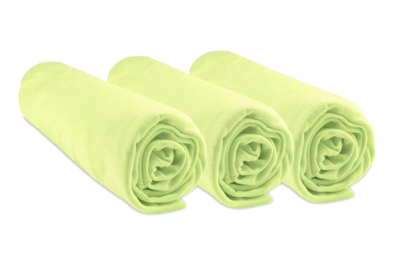 Easy Dort Pack of 3 Bamboo Fitted Sheets 60 x 120 cm Lime Green