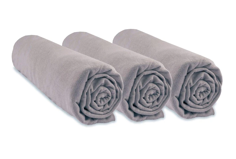 Easy Dort Pack of 3 Bamboo Fitted Sheets 70 x 140 cm Taupe
