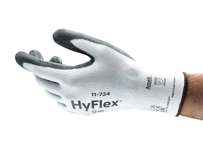 Ansell HyFlex 11-724 Cut protection gloves, mechanical protection, White, Size 7 (Pack of 12 pairs)