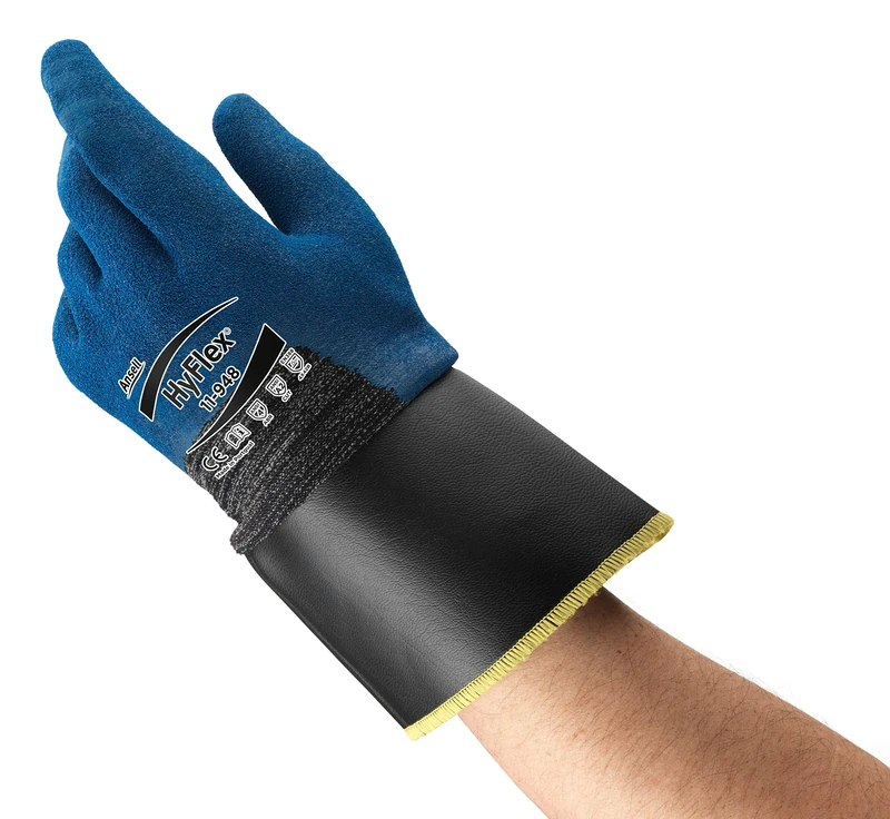 Ansell HyFlex 11-948 Ultra-Thin Work Gloves in Nylon, Multi-Purpose Protection Glove for Professionals, DIY, Industrial, Mechanics, Durable PPE Workwear, Men Women, Blue, Size XL (12 Pairs)