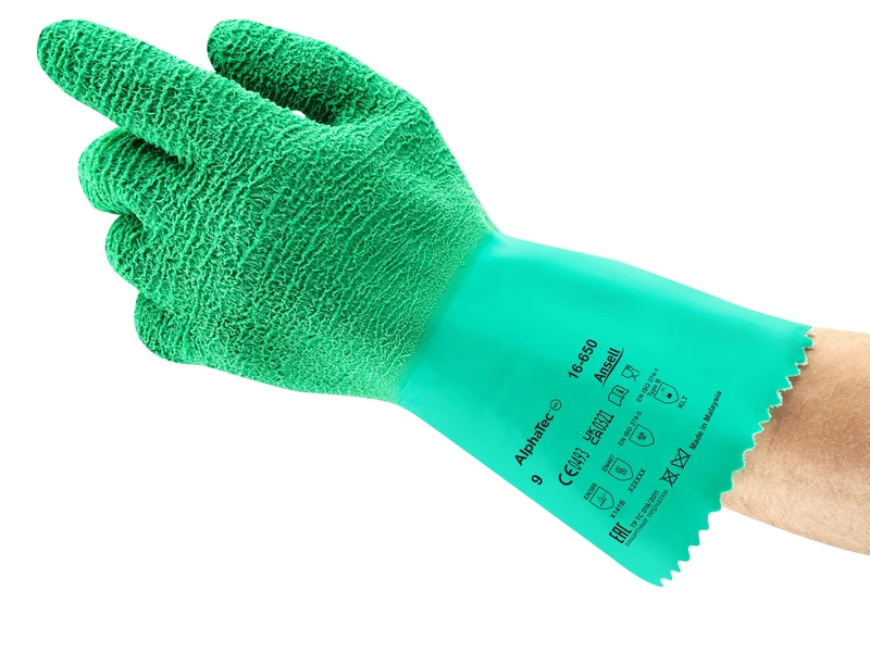 Ansell EDGE 16-650 Multi-Purpose Work Gloves, Mechanical Protection, Gardening, Building, Construction, DIY, Reusable PPE, Men Women, Green, Size M (12 Pairs) - Image 1