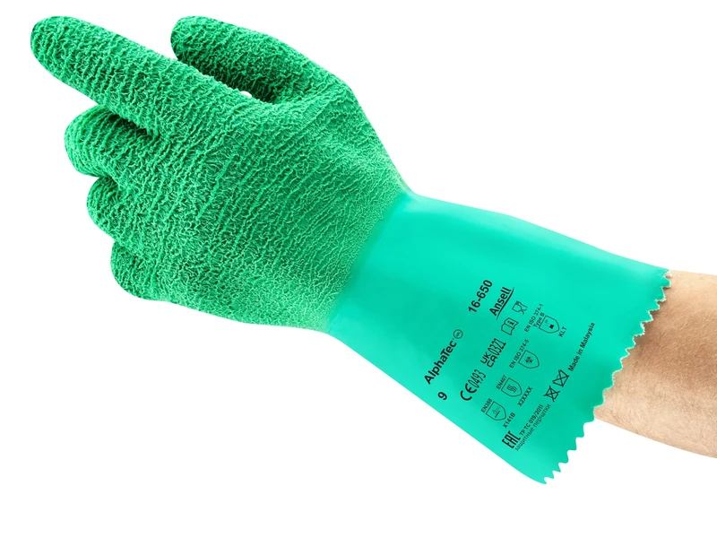 Ansell EDGE 16-650 Multi-Purpose Work Gloves, Mechanical Protection, Gardening, Building, Construction, DIY, Reusable PPE, Men Women, Green, Size L (12 Pairs)