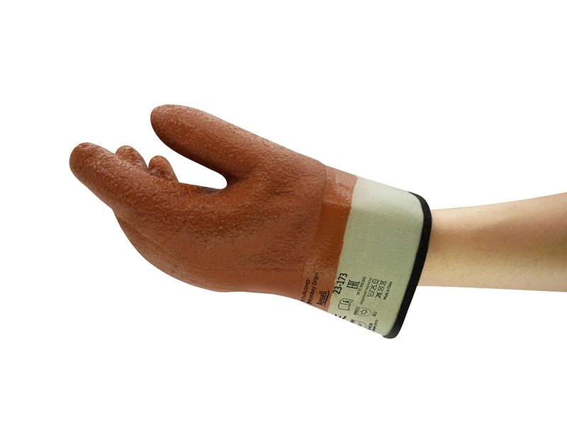 Ansell Winter Monkey Grip 23-173 Cut Resistant Gloves, Mechanical Protection, Light Weight Protective Glove, Industrial PPE, Reusable, Men Women, Brown, Size XL (12 Pairs) - Image 1