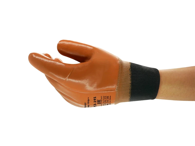 Ansell Winter Monkey Grip 23-191 Cut Resistant Gloves, Mechanical Protection, Light Weight Protective Glove, Industrial PPE, Reusable, Men Women, Brown, Size 2XL (12 Pairs)