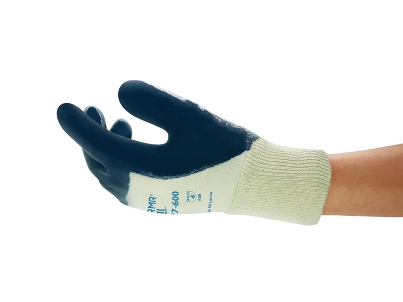 Ansell ActivArmr 27-600 Heavy Duty Work Gloves, Cut Resistant Nitrile Coating, Waterproof, Silicone Free, Industrial PPE, Gardening, Building, DIY, Men Women, Blue, Size 2XL (12 Pairs)
