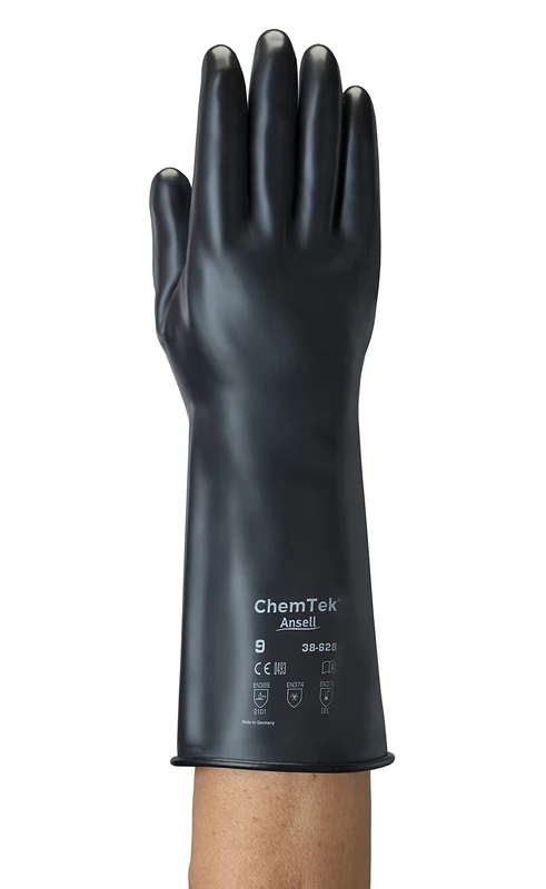 Ansell AlphaTec 38-628 Chemical Resistant Gloves in Butyl/Viton, Maximum Protection for Heavy Duty Work, Flexible and Comfortable Design, Industrial PPE Workwear, Latex Free, Size L (1 Pair)