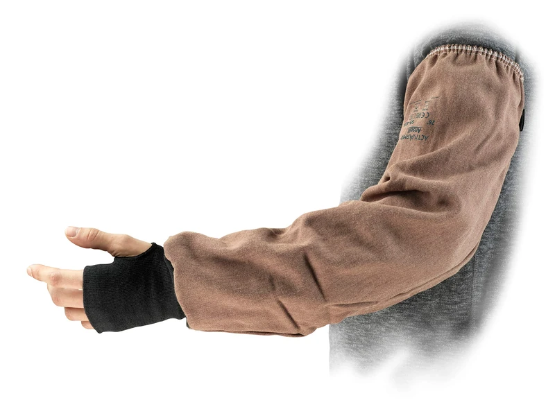 Ansell Safe-Knit 59-416 Cut Resistant Protection Sleeve, High Mechanical Protection, Breathable Design, Professional Safety Workwear, Industrial PPE, Men Women, Brown (12 Pieces) - Image 1