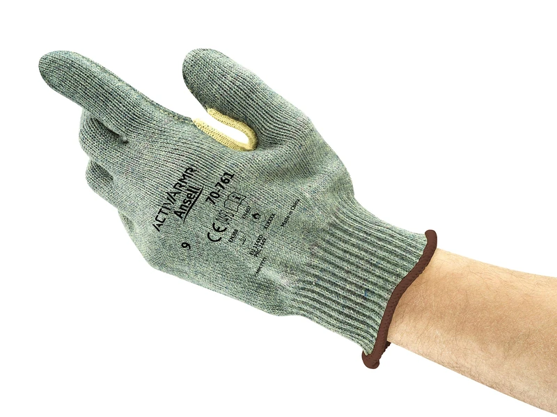 Ansell HyFlex 70-761 Safety Work Gloves, Cut Resistant, Mechanical Protection, Industrial PPE, Green, Size XS (12 Pairs)