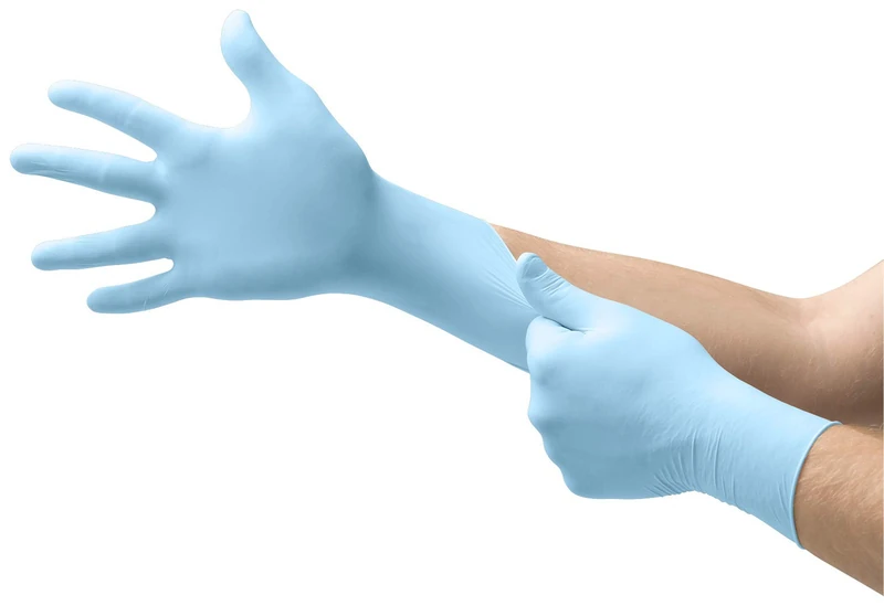 Ansell MicroFlex 93-833 Powder-Free Disposable Gloves, Multipurpose Nitrile Gloves, Chemical Protection, Mechanics, Blue, Size S (250 Gloves)