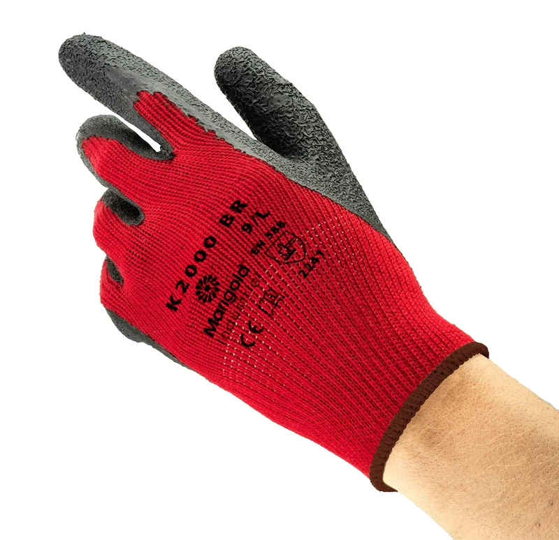 Ansell K2000BR Safety Work Gloves, Multipurpose Protection Gloves, Construction, DIY, Mechanics, Industrial Uses, Black, Size 2XL (12 Pairs)