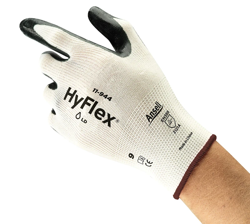 Ansell HyFlex 11-944 Ultra-Thin Work Gloves - Black, XL (12 Pairs)