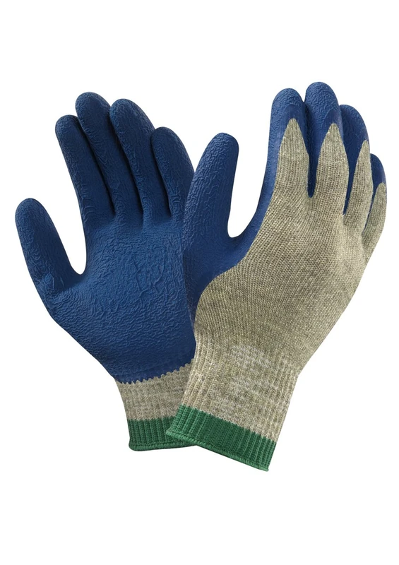 Ansell PGK10BL Latex Gloves, Mechanical Protection, Blue, Size 7 (12 Pairs) - Image 1