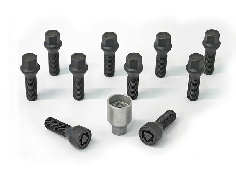 H&R Wheel Bolt Set M14 x 1.25 – Length 40 mm – Black – 10 Pieces – Wheel Lock Included