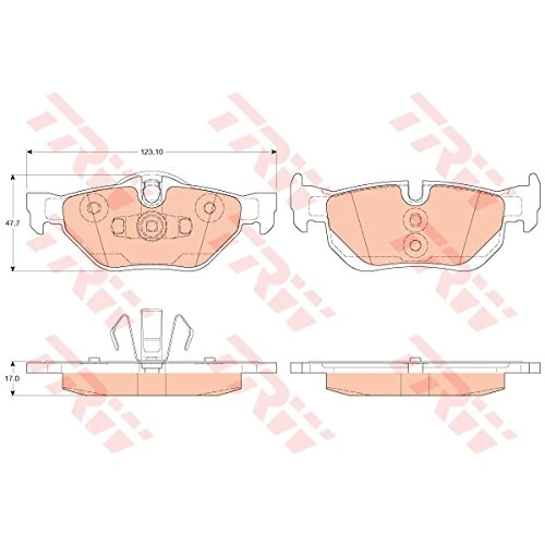 TRW GDB2050 Brake Pad Set of 4 for BMW 3 (E90) 2004-2012 Rear Axle and other vehicles