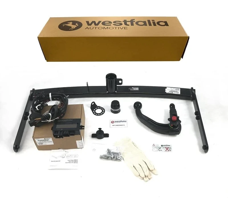 Westfalia Detachable Towing Hitch Towing Hitch for Seat Ibiza ST/Estate, 3/5-Door (from 07/2015) in Set with 13-Pole Vehicle-Specific Wiring Kit