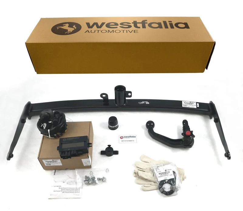 Westfalia Detachable Towbar w 13-pin Wiring Kit for VW Passat Saloon/Estate (B8) (from 11/14), Skoda Superb Estate/Saloon (from 03/15), VW Arteon Shooting Brake (from 06/20)