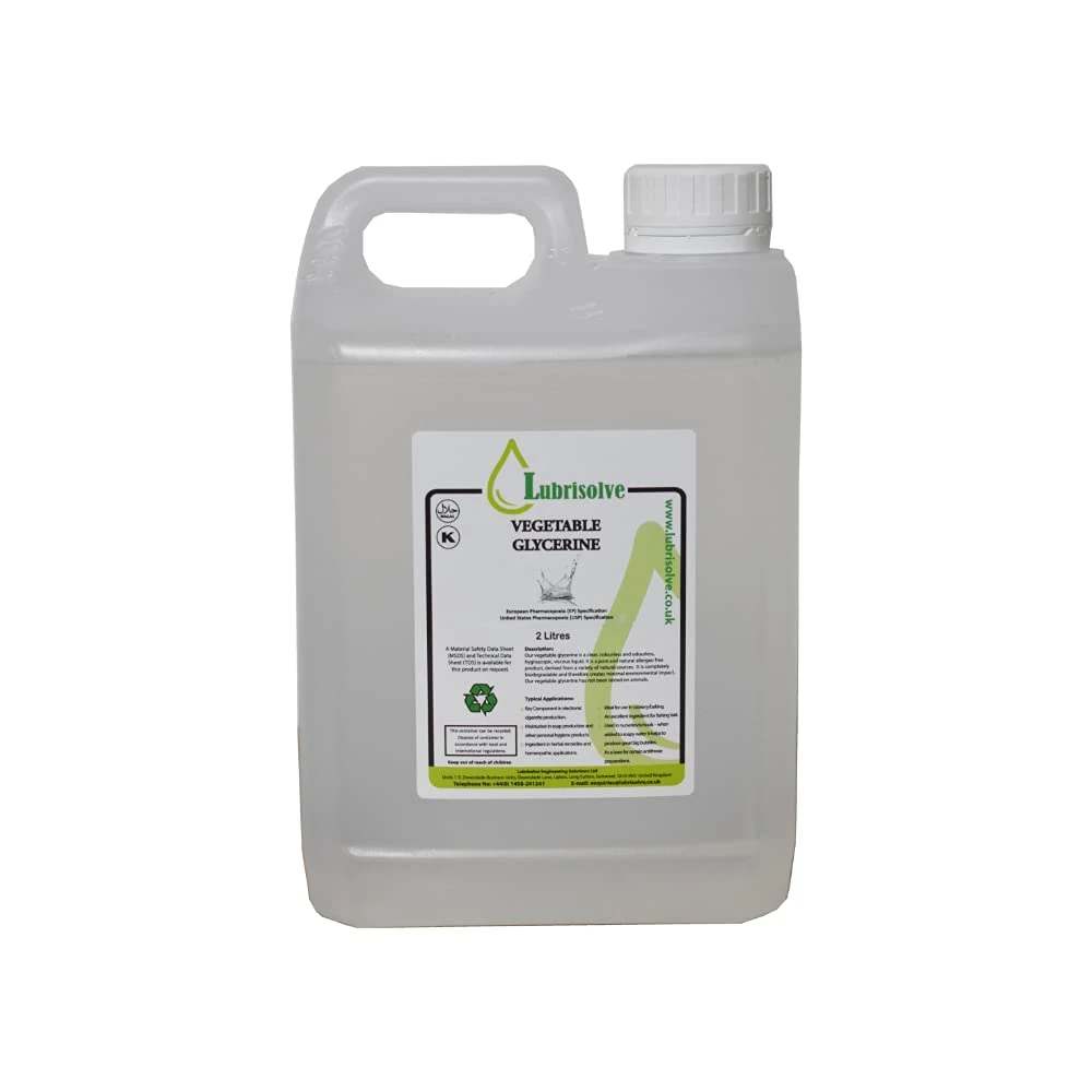 2 litres Vegetable Glycerine EP/USP Grade, NON-GMO, Odourless & Colourless (2 litres)