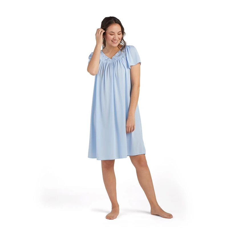 Miss Elaine Womens Gown Nightgown - Blue - - Image 1