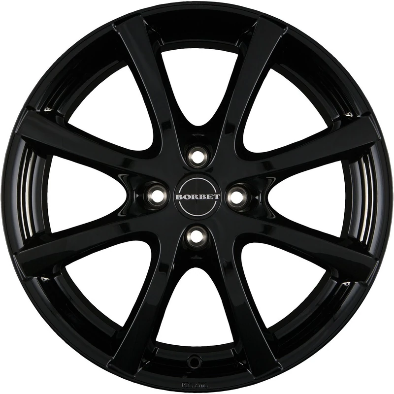 Borbet LV4 6.5 x 15 ET 35 Bolt Circle 4 x 98 Hub Centering 64 LV4 65535098464.0BG, Black Glossy