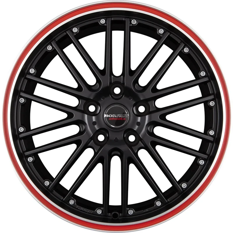 Borbet CW 2 8.5 x 19 ET 45 Bolt Circle 5 x 112 Hub Centering 72.5 CW2 85945112572.5BM/RR, Black/Red Line