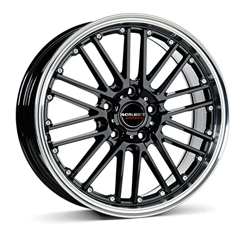 Borbet CW 2 7 x 17 ET 20 Bolt Circle 4 x 108 Hub Centering 65.1 CW2 70720108465.1BHP, Black Rim Polished