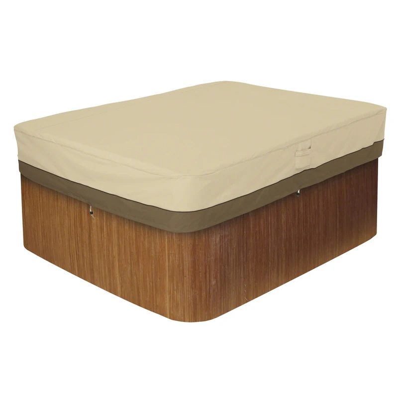 Classic Accessories 55-588-011501-00 Veranda Rectangular Hot Tub Cover, Pebble, Large