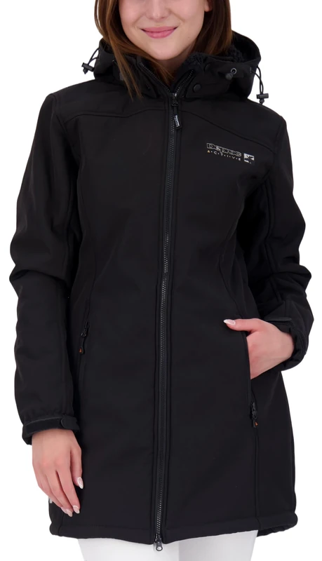 Deproc Active Women's Soft Shell Long Coat - Black/Black, Size 26