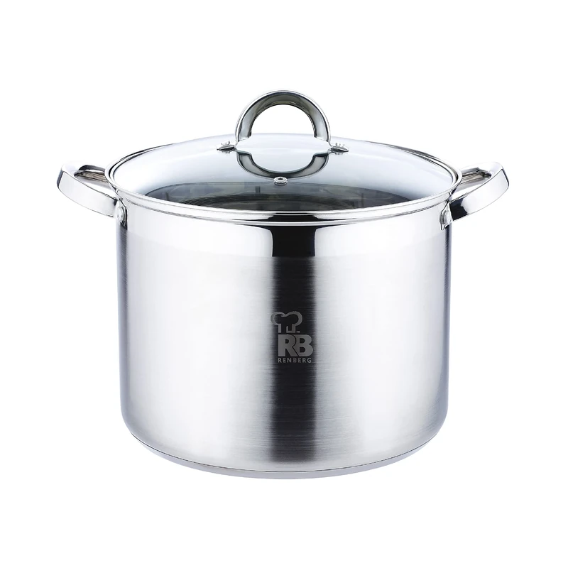 Renberg Alexander - Pot stainless steel glass lid 26x19 cm 9.5l suitable for induction - Image 1