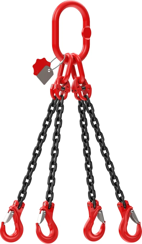 Dolezych DoKett 4 Strand 8 Grade 1m Length Chain for Cranes with Clevis Hook, 2360kg Load Capacity up to 45°, 1700kg to 60°