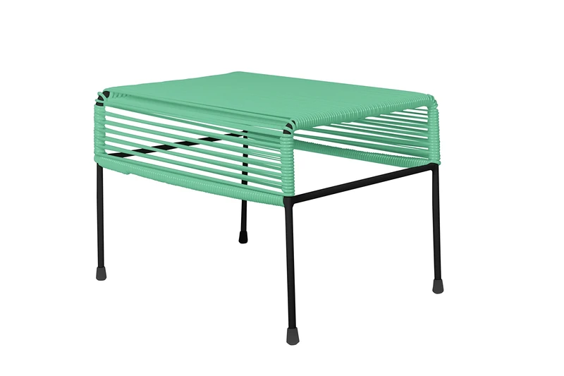 INNIT Adam Ottoman with Black Frame, Sea Foam - Image 1
