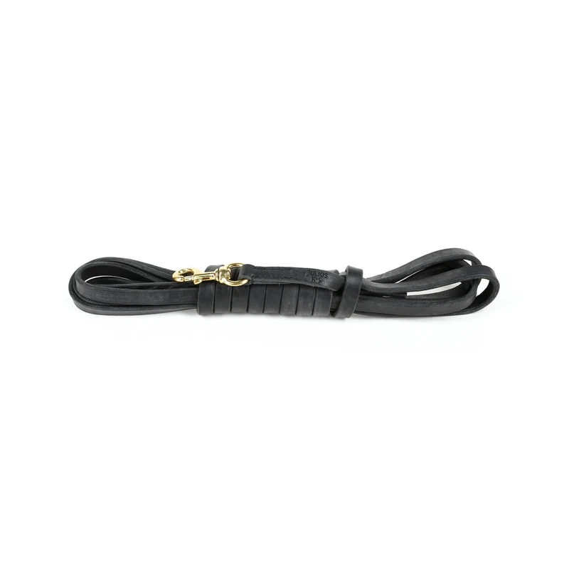 Leather Leash without Handle, with Brass Carabiner, 16 mm x 5 m