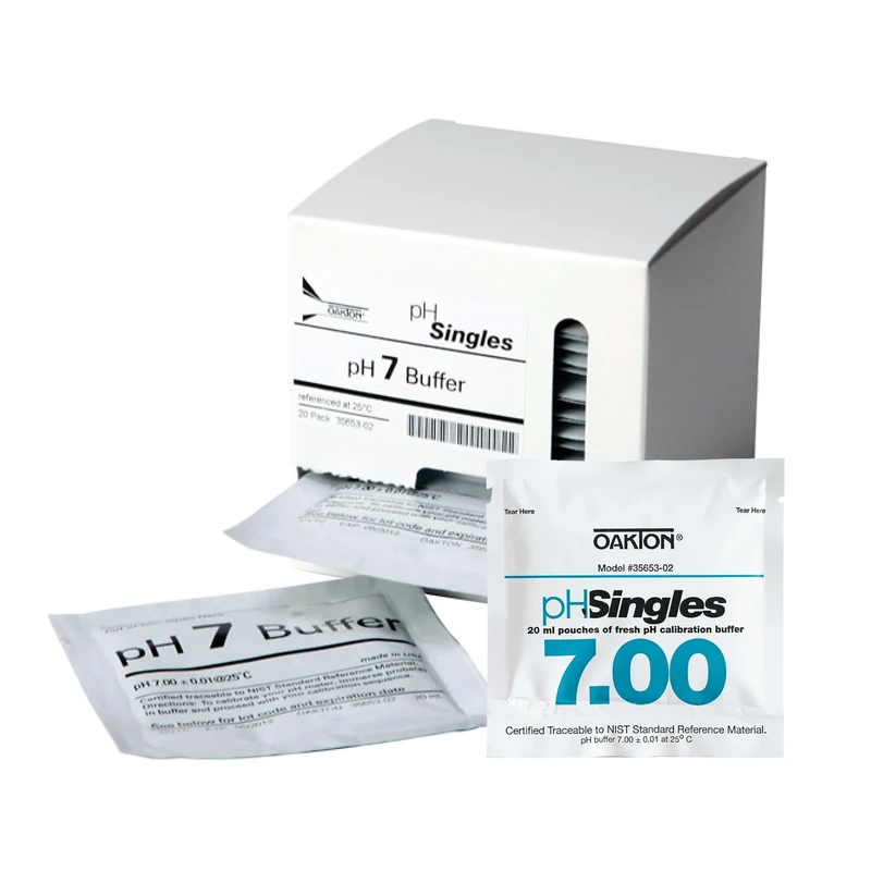 Cole-Parmer - Oakton pH Buffer Calibration Pouches, pH 7.00 - Single Use - Medical & Scientific - 20 Pouches, 20ml