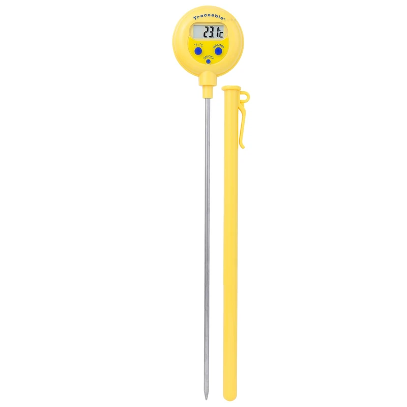 Cole-Parmer Traceable Water-Resistant Thermometer - Medical & Scientific Shockproof Thermometer - 1 Stainless Steel Probe - Calibration, LCD Screen, -50°C to 300°C / -58°F