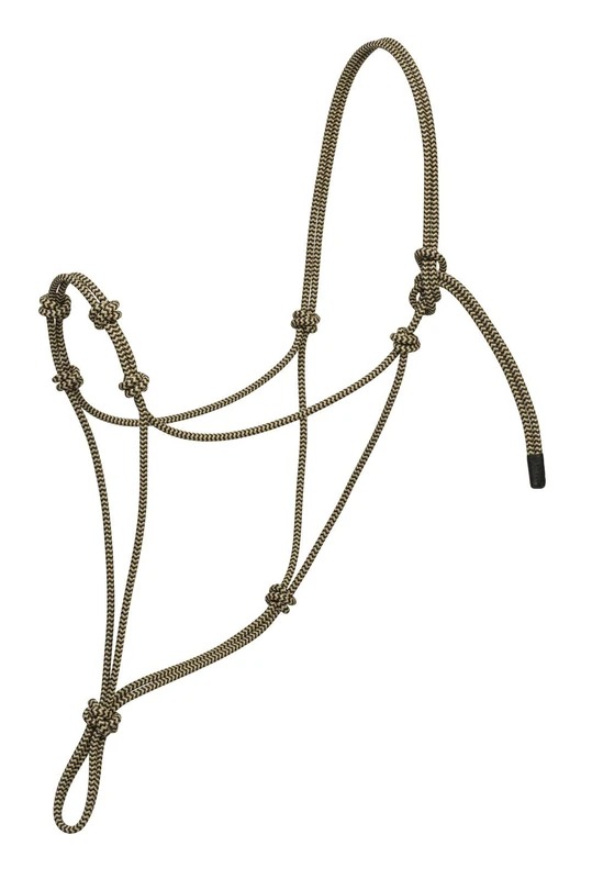 Weaver Leather Silvertip Four Knot Rope Halter, Black/Tan, Average