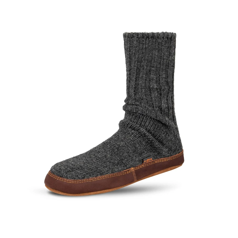 Acorn Unisex Original Slipper Socks, Charcoal Ragg Wool, 9/10 UK