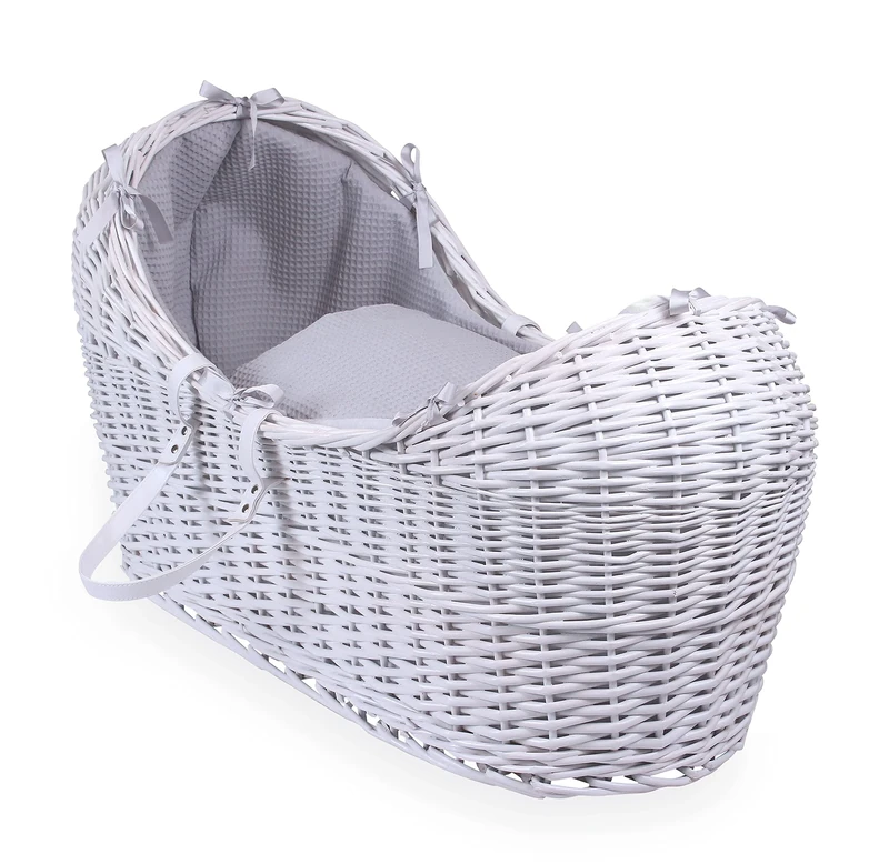 Waffle White Wicker Noah Pod - Grey