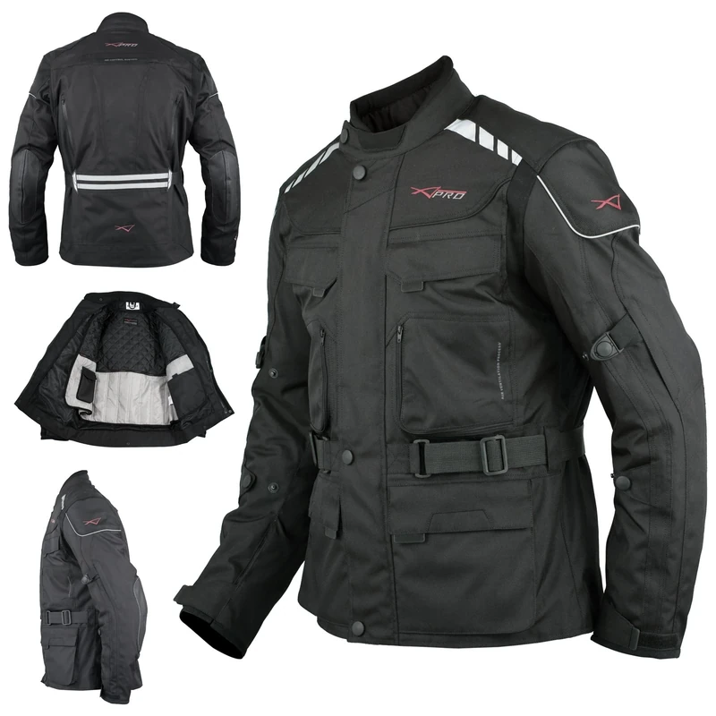 A-Pro Touring Motorbike Jacket Textile Waterproof Thermal Vest Black L