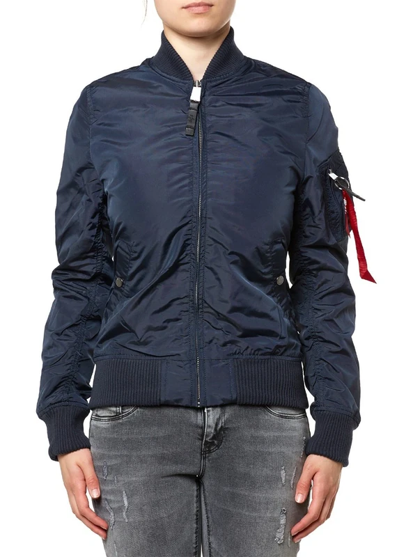 Alpha Industries Women's Ma-1 Tt Jacket, Weiß, Blau (Rep.Blue 07), One size (Manufacturer size: Large)