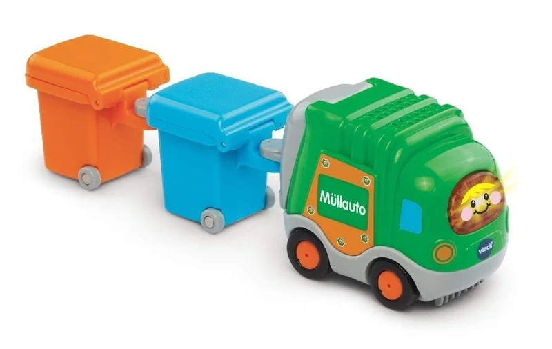 Vtech Baby 80-187764 TUT Speedster Rubbish Truck and 2 Wheelie Bins Green