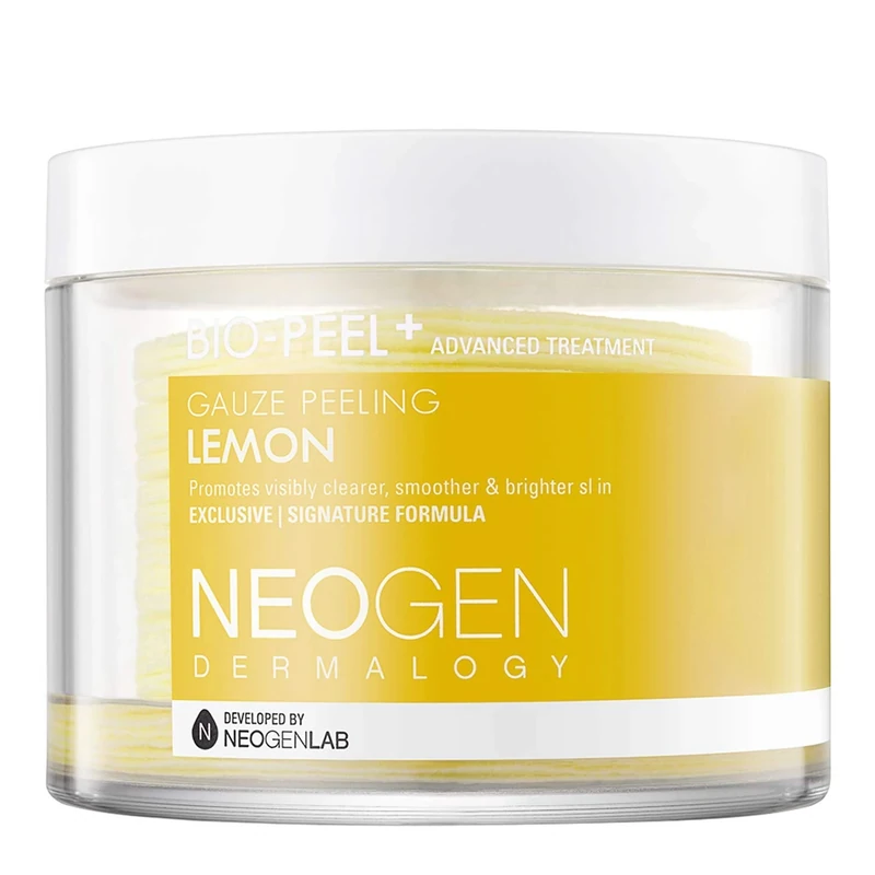DERMALOGY by NEOGENLAB Bio-Peel Gauze Peeling Pads (Lemon, 30 pads) - Exfoliating & Brightening Peeling Pad with PHA & Lemon & Lemongrass - Korean Skin Care