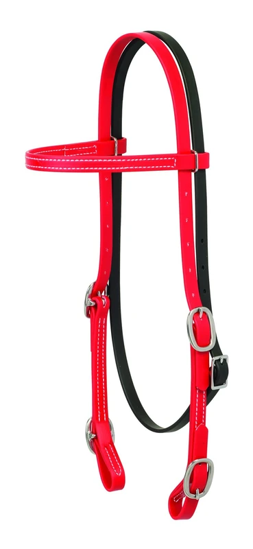Weaver Leather Brahma Webb Browband Headstall Chili Pepper Red, Horse
